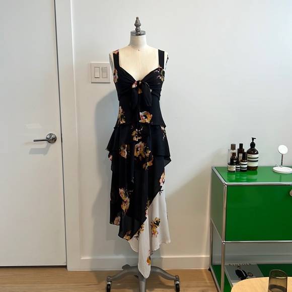 Alc 100%silk asymmetrical dress - Picture 3 of 6